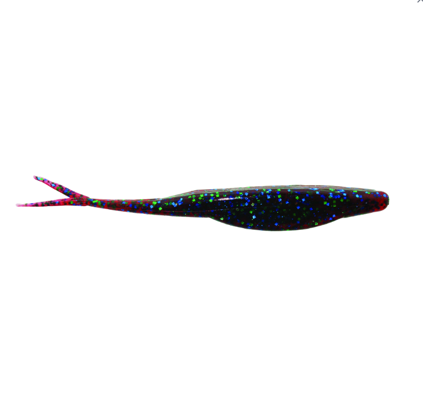 Zoom Super Fluke 5.25" soft plastic soft jerkbait in Plum Apple