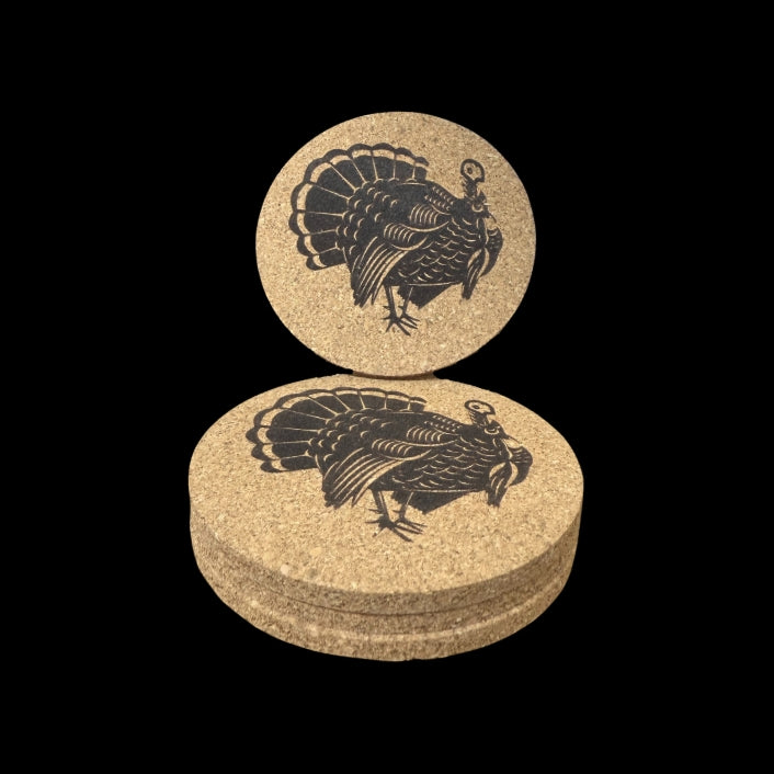 Cork Coasters 4 PK Turkey Gobbler