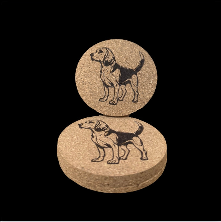 Cork Coasters 4 PK Beagle