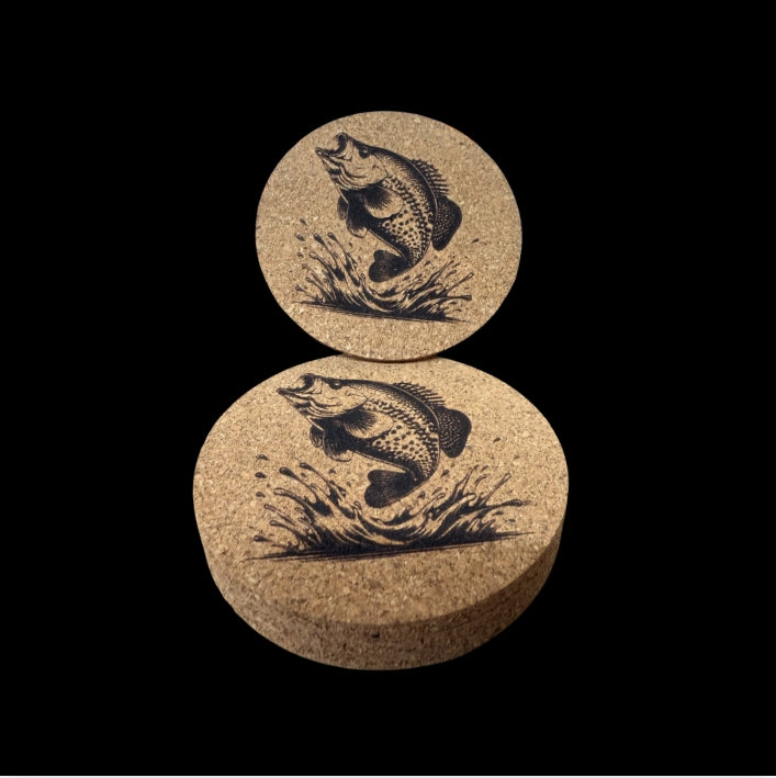 Cork Coasters 4 PK Crappie