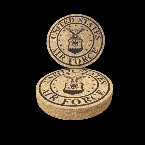 Cork Coasters 4 PK Air Force