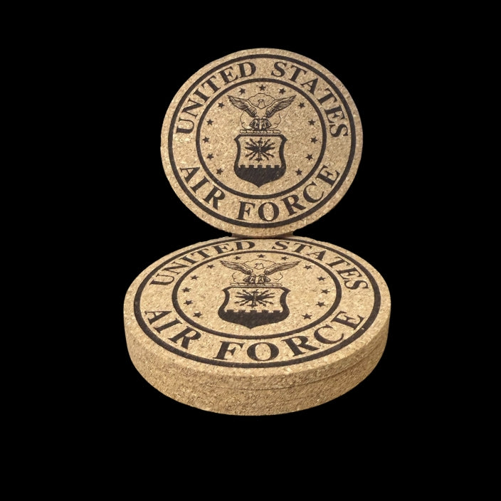 Cork Coasters 4 PK Air Force