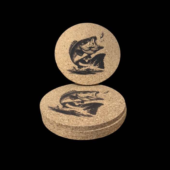 Cork Coasters 4 PK Bass