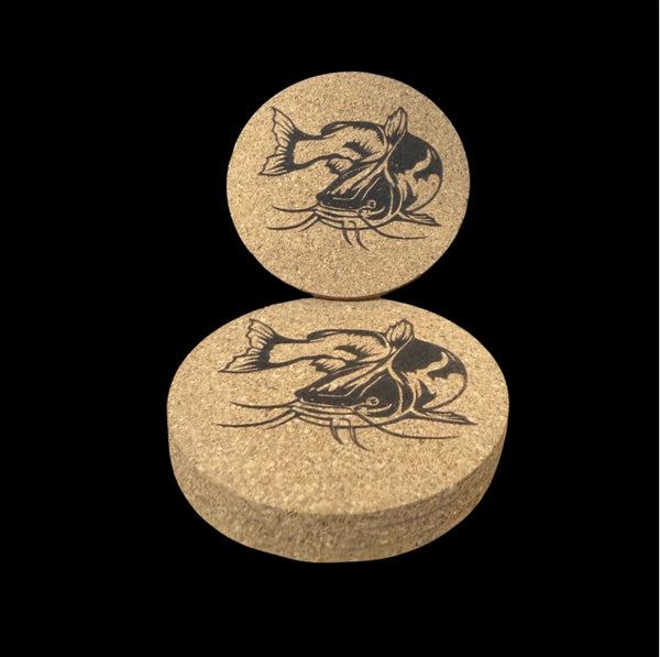 Cork Coasters 4 PK Catfish