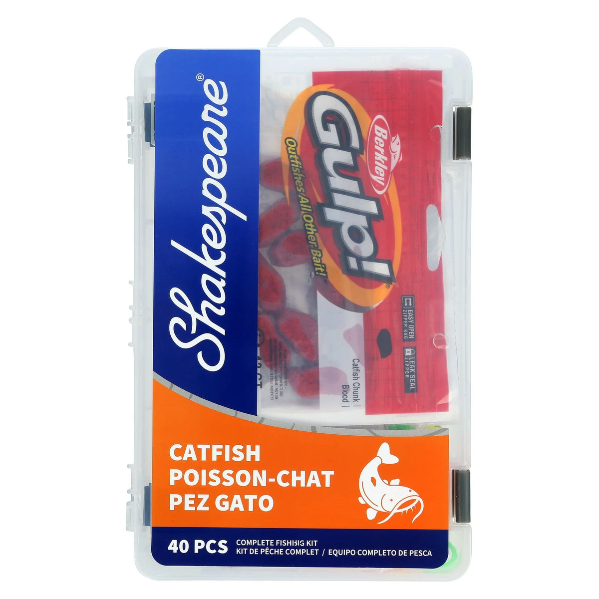 Shakespeare Catch More Fish Catfish Kit CMF3CATFISHTBKIT Kit With Tackle Included