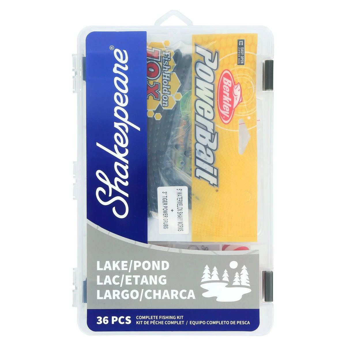 Shakespeare Catch More Fish Lake Pond Kit CMF3LAKEPONDTBKIT Kit With Tackle Included