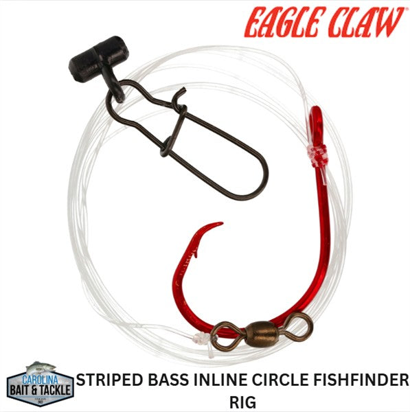 Eagle Claw LAZER SHARP Striped Bass Inline Circle Fishfinder Rig