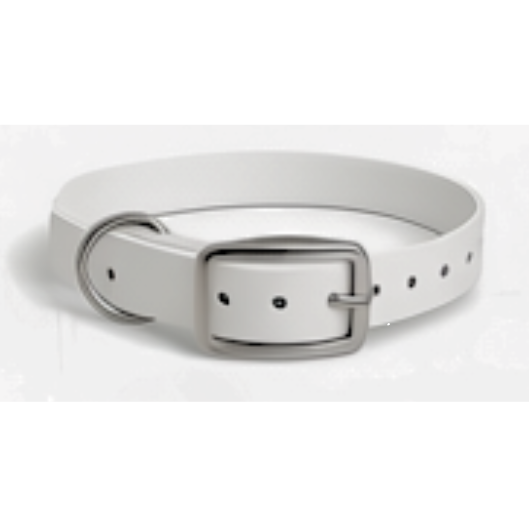 White 16x3/4 D Ring Collar