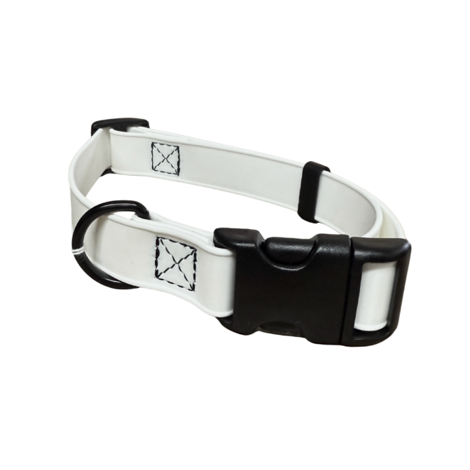 BioThane 1" x 14"-22" Adjustable Waterproof Collar, White