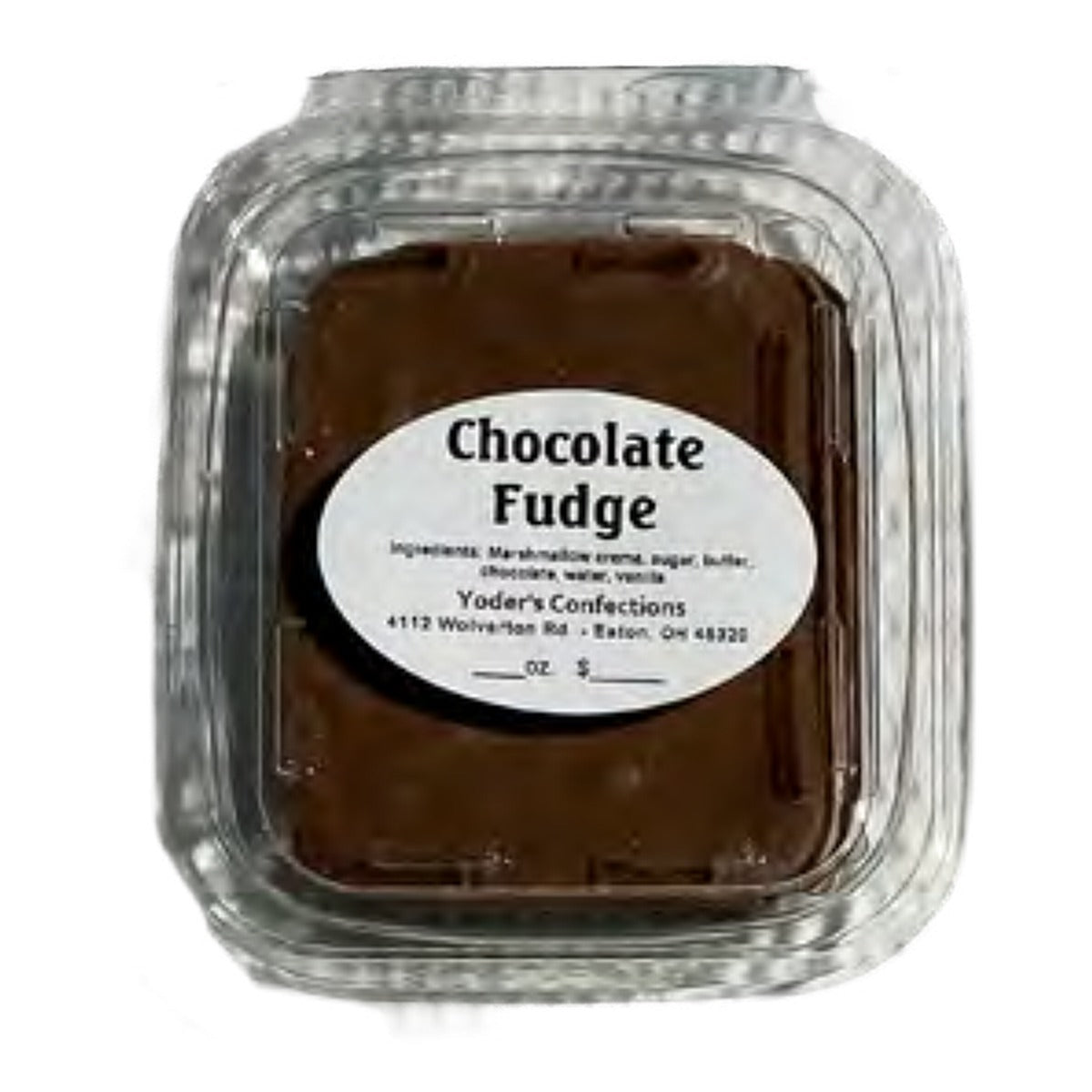 Yoder Homemade Chocolate Fudge, half pound tub