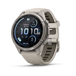 Garmin Fenix 9 Pro 43mm Titanium with Fog Gray/Dark Sandstone Silicone Band