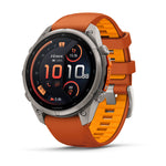 Garmin Fenix 9 Pro 47mm Titanium with Autumn Orange/Spark Orange Silicone Band