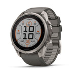 Garmin Fenix 9 Pro Solar 51mm Titanium with Pebble Gray/Silver Gray Silicone Band