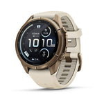 Garmin Fenix 9 Pro 43mm Autumn Gold Titanium with Cream/French Gray Silicone Band