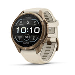 Garmin Fenix 9 Pro 43mm Autumn Gold Titanium with Cream/French Gray Silicone Band