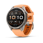 Garmin Fenix 9 Pro 43mm Titanium with Shell Pink/Autumn Orange Silicone Band