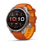 Garmin Fenix 9 Pro 47mm Titanium with Autumn Orange/Spark Orange Silicone Band