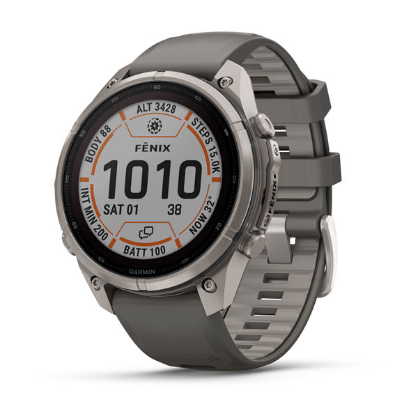 Garmin Fenix 9 Pro Solar 47mm Titanium with Pebble Gray/Silver Gray Silicone Band