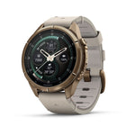 Garmin Fenix 9 Pro 43mm Autumn Gold Titanium with Bone Leather Band and Cream/French Gray Silicone Band