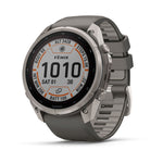 Garmin Fenix 9 Pro Solar 51mm Titanium with Pebble Gray/Silver Gray Silicone Band