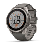 Garmin Fenix 9 Pro Solar 47mm Titanium with Pebble Gray/Silver Gray Silicone Band