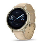Garmin Venu 4 Fitness Smartwatch - 41mm, Beige w/ Lunar Gold + Leather