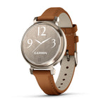 Garmin Lily 2 Classic Fitness Smartwatch - Cream Gold, Tan Leather
