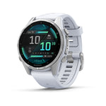 Garmin Fenix 8 AMOLED Outdoor Smartwatch - 43mm, Silver with Whitestone Silicone Band