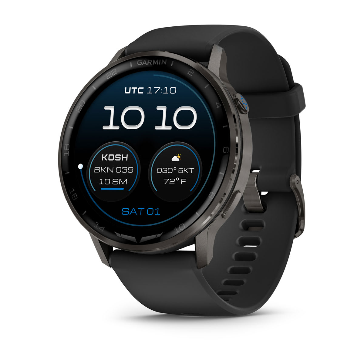 Garmin D2 Air X15 Aviation Smartwatch - Slate with Black Silicone Band
