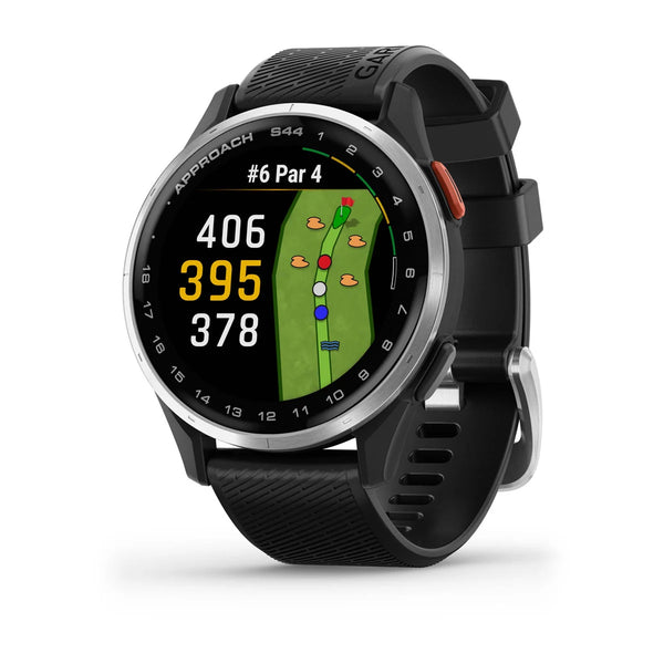 Garmin Approach S44 Golf Smartwatch - Silver/Black Silicone