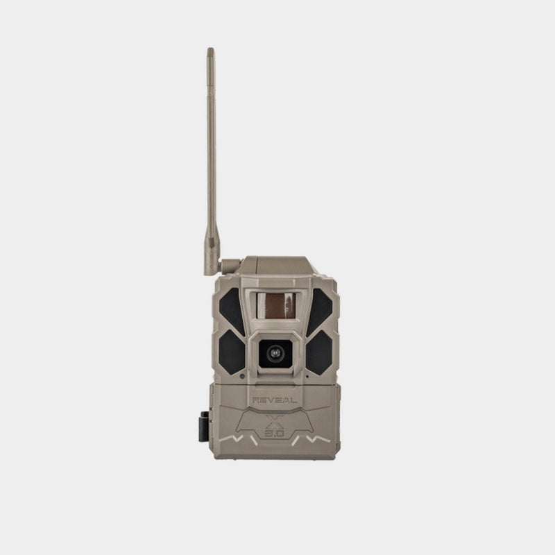 Tactacam Reveal X 3.0 Gen 3 cellular trail camera, front angled view showing X 3.0 branding
