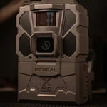 Tactacam Reveal X 3.0 Gen 3 close-up of lens, Low-Glow IR flash and PIR sensor