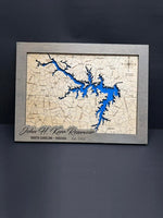3 Layer Kerr Lake Map 12X16 Gray