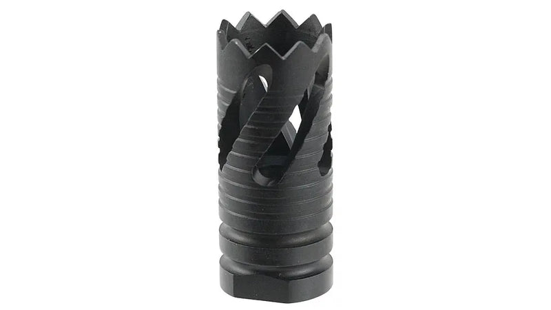 Tacfire MZ10213B Thread Crown Muzzle Brake Black Oxide Steel With 5/8"-24 Tpi Threads & 2.05" OAL For 308 Win AR-10
