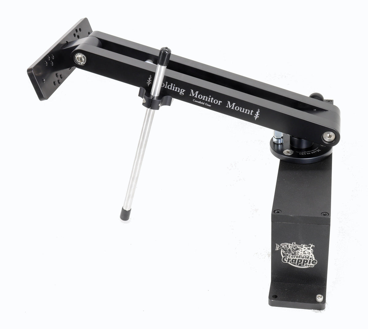 Cornfield Folding Single Fish Finder / Graph Mount with Bridge or Swivel Base