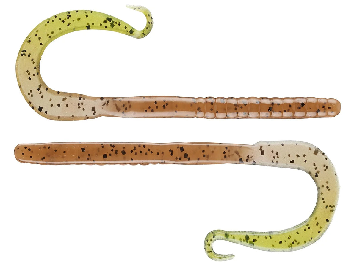 Zoom Mag II Worm 9" soft plastic worm in Pumpkin Chartreuse