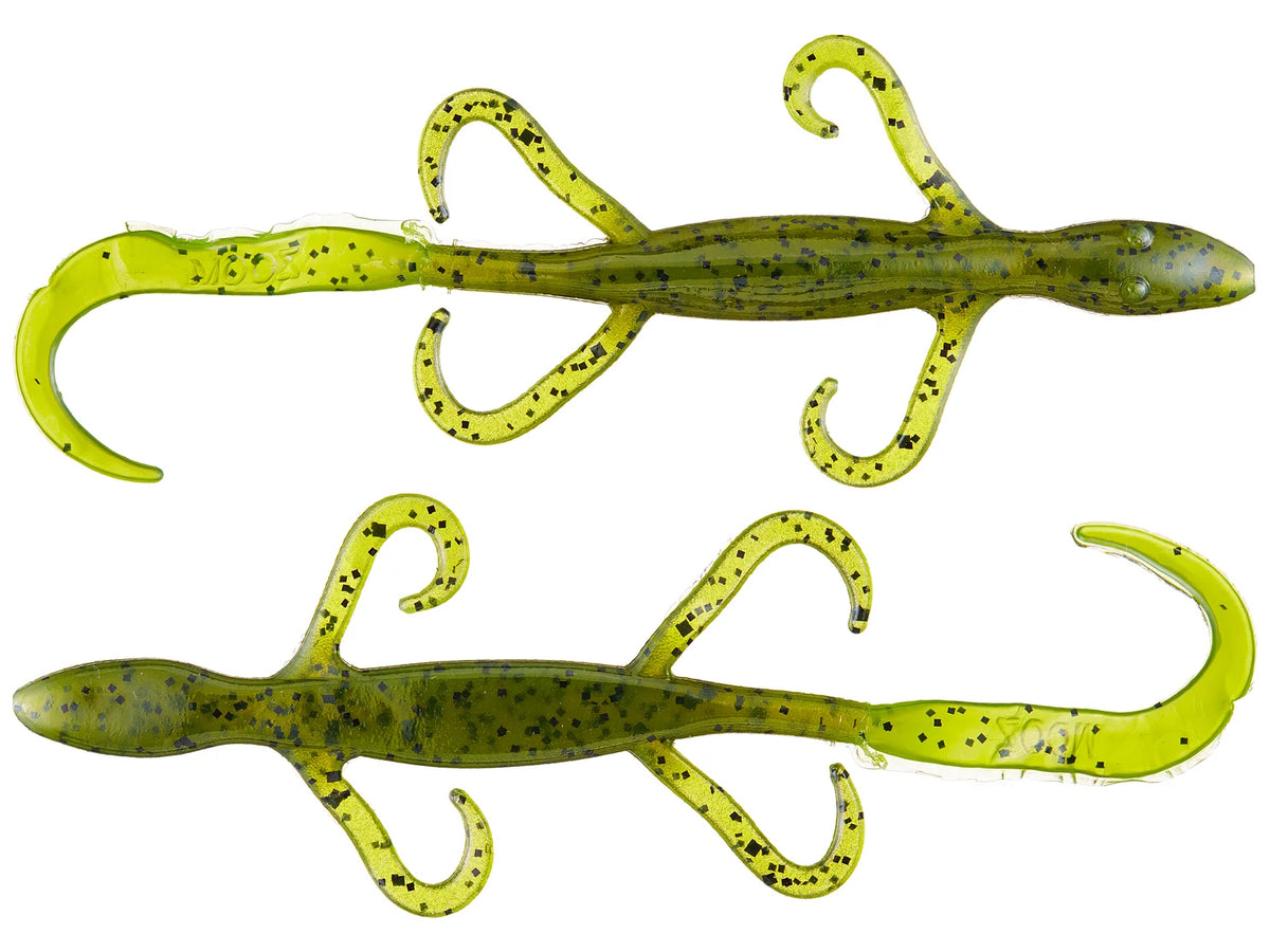 Zoom Lizard 6" soft plastic lizard in Watermelon Chartreuse