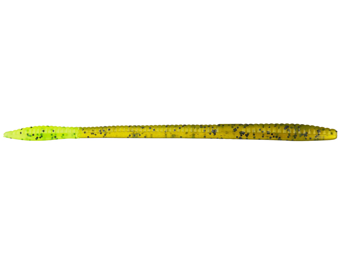Zoom Trick Worm 6.5" soft plastic worm in Watermelon Chartreuse