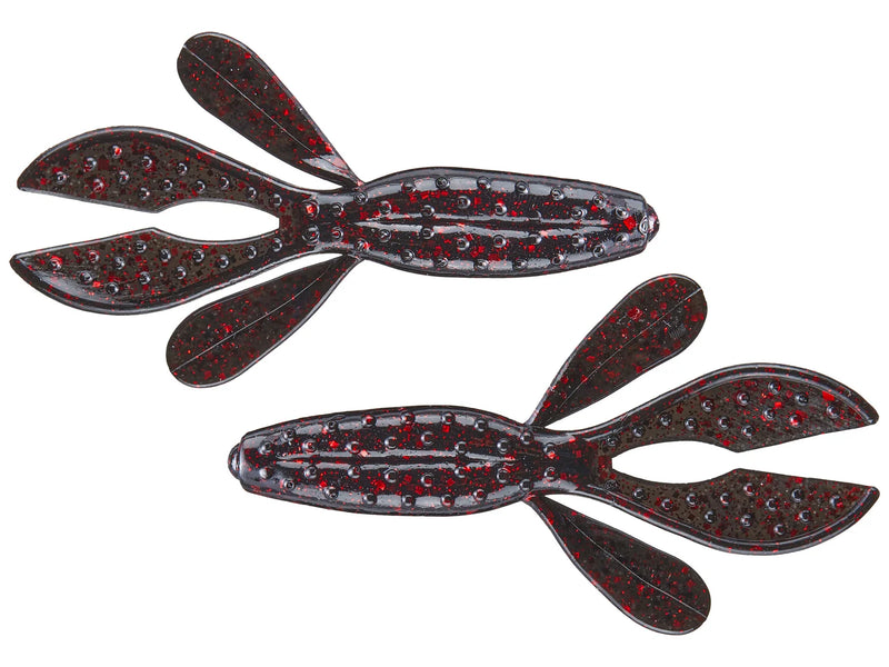 Zoom Z-Hog 4" soft plastic creature bait in Black Red Glitter