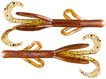 Zoom Brush Hog 6" Standard soft plastic creature bait in Green Pumpkin Red