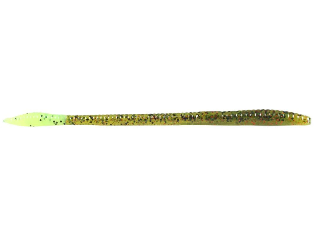Zoom Trick Worm 6.5" soft plastic worm in Watermelon Red Chartreuse