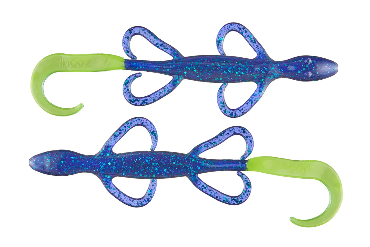 Zoom Lizard 6" soft plastic lizard in Junebug Chartreuse