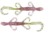 Zoom Lizard 6" soft plastic lizard in Cotton Candy Chartreuse