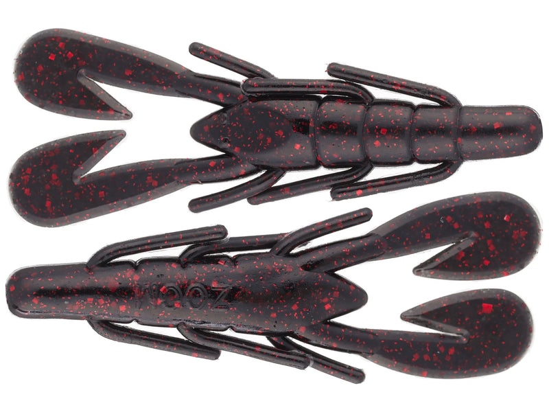 Zoom Ultra-Vibe Speed Craw 3.5" soft plastic craw in Black Red Glitter