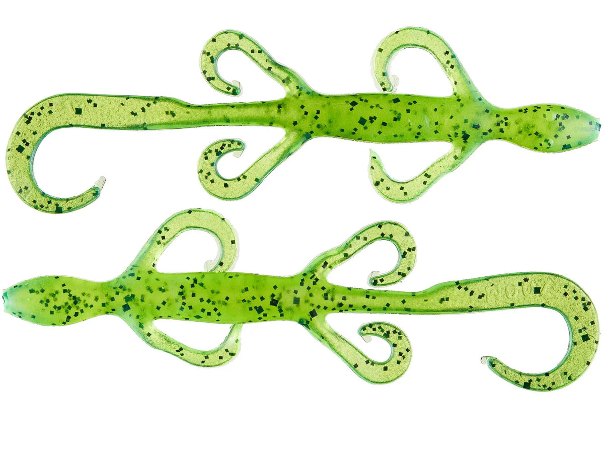 Zoom Lizard 6" soft plastic lizard in Chartreuse Pepper