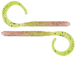 Zoom Curly Tail Finesse Worm 4" soft plastic worm in Pumpkin Chartreuse