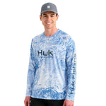 Huk Mens Pursuit Mossy Oak Printed Ls Crew