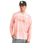 Huk Mens Pursuit Mossy Oak Printed Ls Crew