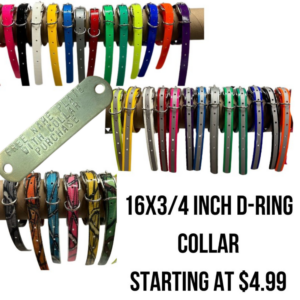 16×3/4 inch D-Ring Dog Collar / Fits Dogtra & Garmin 3/4 Inch Collars