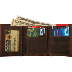 Drake Leather Tri-Fold Wallet Brown OSFM - Image 2